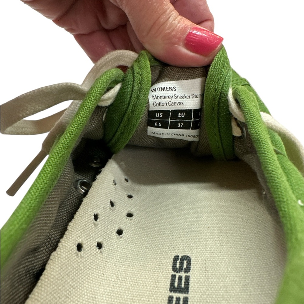 SeaVees Monterey Green Canvas Sneaker Removable Insole Lace Size 6.5 Preowned - Picture 4 of 7